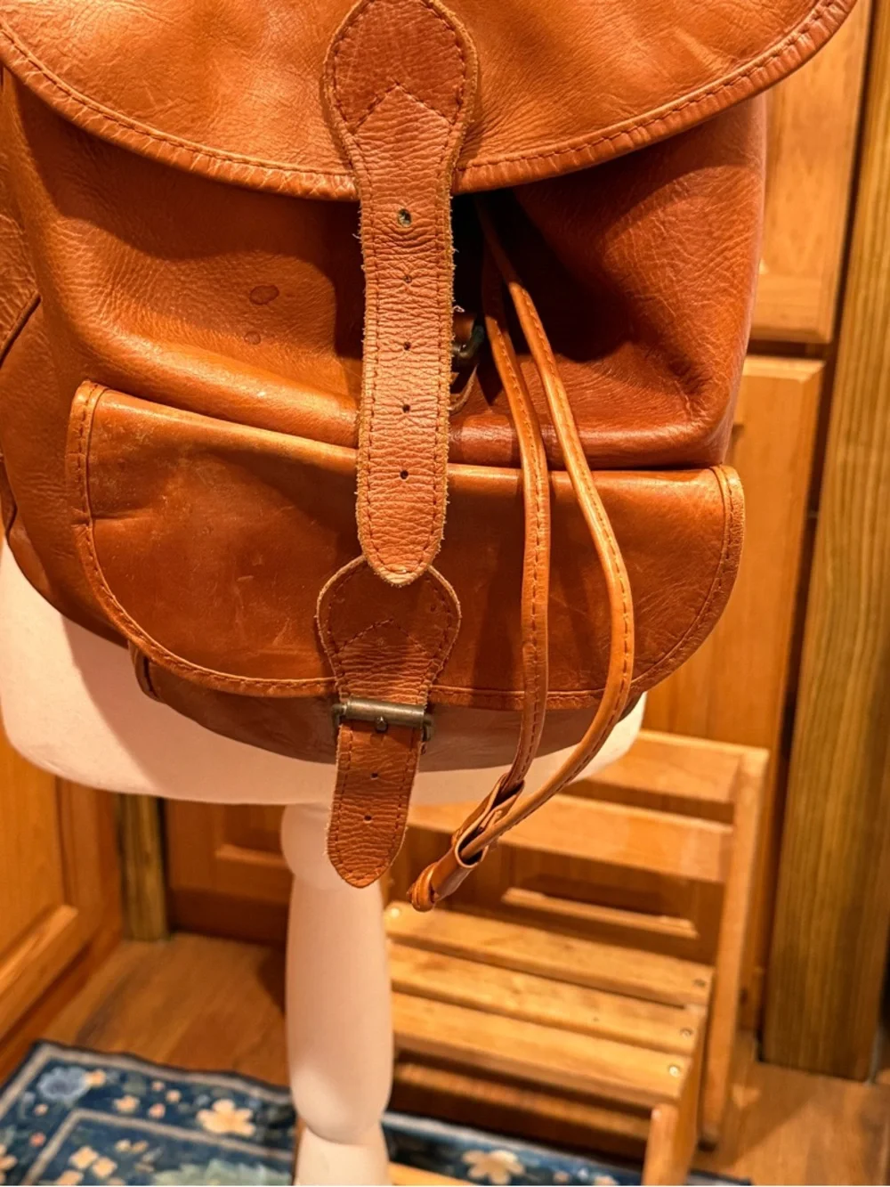 Premium Tan Leather Backpack -‎ Classic Casual Carry